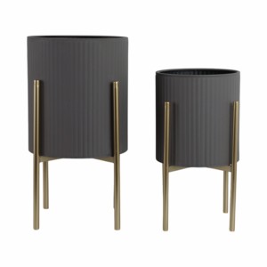 Macetas modernas con soporte de metal, macetas decorativas para interiores, para sala de estar, entrada, pasillo, decoración del hogar - Product Image 3