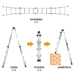 Scala Telescopica in Alluminio 4+4 Gradini Profilo 67 mm - Product Image 2