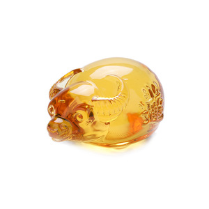Ornement de rat doré en citrine, forme compacte, décoration pour la maison, cadeau du nouvel an chinois - Product Image 1