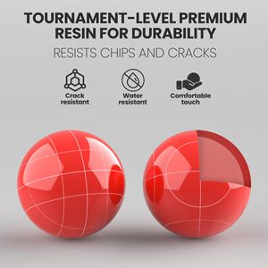 Set di <span class=keywords><strong>Bocce</strong></span> da 100mm, Dimensioni e Peso Regolamentari, Borsa Resistente per Giochi su Prato/Spiaggia, 2-8 Giocatori (Rosso/Verde) - Product Image 5