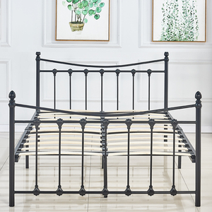 Offre Spéciale – Cadre de <span class=keywords><strong>Lit</strong></span> Double Queen en Acier et Bois Massif SSS Furniture avec <span class=keywords><strong>Rangement</strong></span> 140x160cm Blanc Noir Design Moderne Vente en Gros Usine - Product Image 1