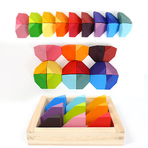 Beech Wood Corner Stone Puzzle Building Blocks For Children 4-<b>7</b> Years Old Educational Toy Gift - Product Image 1