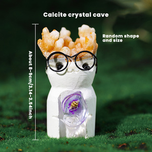 Venta al por mayor de cristal crudo natural cueva ornamento <span class=keywords><strong>Groot</strong></span> muñeca con gafas de cristal artesanía regalo de cumpleaños - Product Image 4