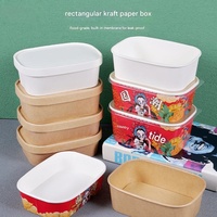 Contenants à emporter jetables et compostables en gros, boîte alimentaire, grands bols en papier kraft recyclables avec couvercles pour la préparation des repas et les fêtes