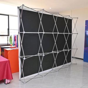 Support de bannière pop-up en tissu polyester 10x8 pieds pour salon professionnel, toile de fond, mur média, photomaton, Youthful Flying YF, imperméable - Product Image 3