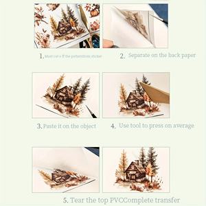 JAI IMAN 2 hojas de PVC personalizable impermeable cuatro estaciones bosque autoadhesivo DIY transferencia pegatina para ordenador portátil - Product Image 5