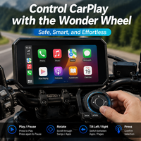 Aoocci BM6 6'' 800 Nits Navigateur GPS ultra-compact pour moto, CarPlay sans fil, étanche IP67, GPS intégré, double caméra 1080P