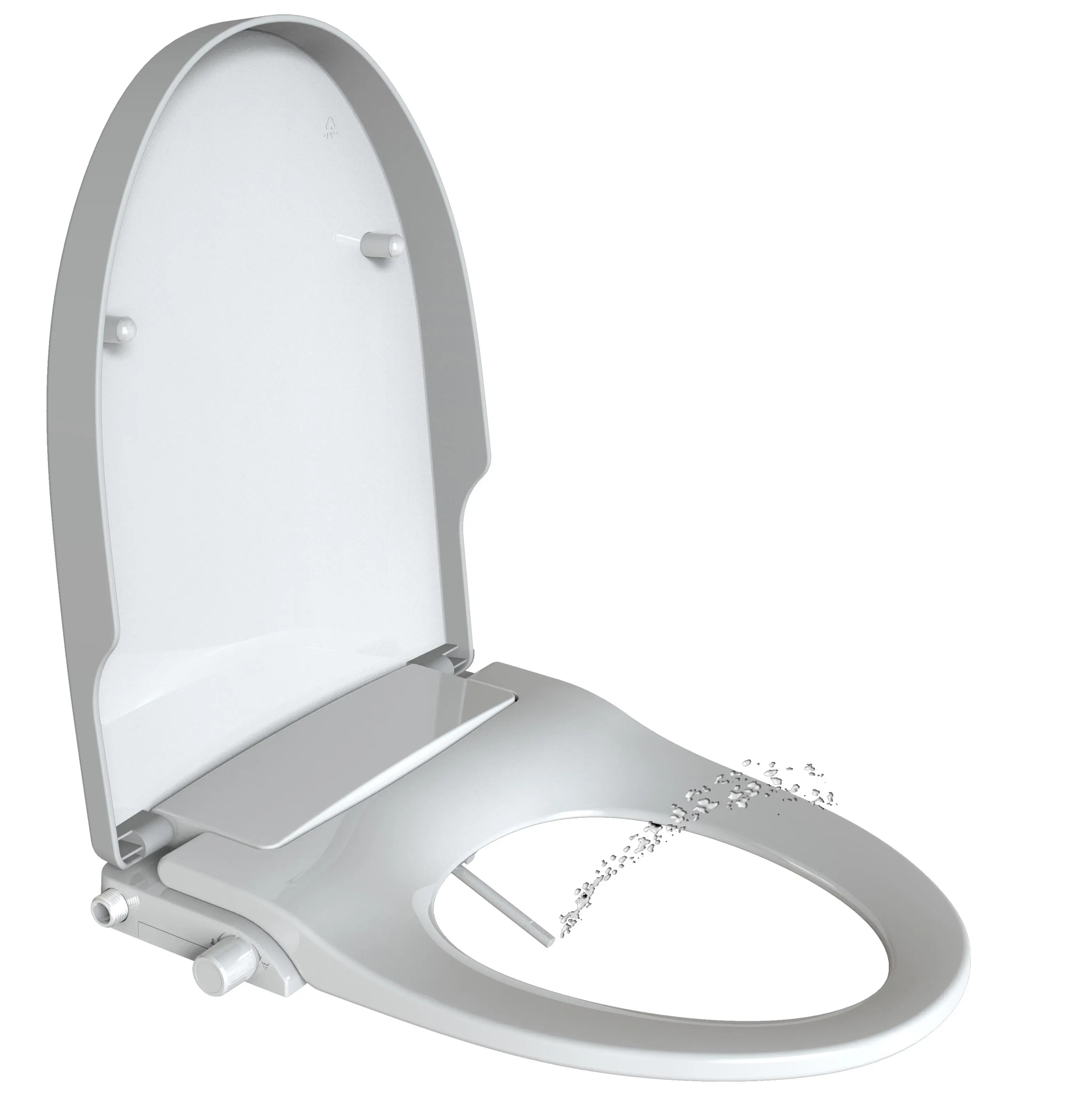 Non Electric Bidet Toilet Seat With Dual Nozzle Rear And Front Washing Cleaning V Shape