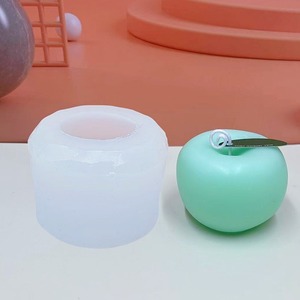 Cetakan silikon 3D Apple Diy lilin aromaterapi Drip Resin plester cetakan ornamen pisang dan persik buatan tangan memanggang cetakan kue - Product Image 4