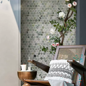 Mosaïque hexagonale en pierre <span class=keywords><strong>gris</strong></span> <span class=keywords><strong>clair</strong></span>, finition texturée et mate, pour sol et mur de salle de bain, projets en gros - Product Image 3