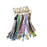 Cuerda trenzada hecha a mano con letras en inglés para colgar en mochilas, borlas decorativas para bolsos, cordón de cincha y llavero