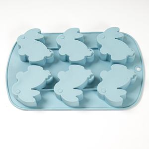 Moule à pâtisserie en silicone de nouvelle conception à six trous en forme de <span class=keywords><strong>lapin</strong></span> et d'œuf de Pâques pour les rassemblements familiaux ou entre amis, outils de pâtisserie - Product Image 4