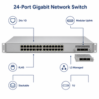 Switch Géré 24 Ports 10/100/1000 C9300-24T-A, Uplink Modulaire, Empilable, Réseau Gigabit d'Entreprise L3