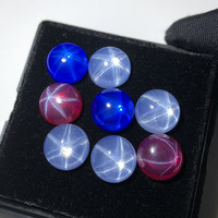 Bijoux synthétiques Pierres précieuses Ovale Rond Cabochon Pierres Transparent Rose Rouge Étoile Rubis Bleu Vert Rose Violet Blanc Étoile Saphir