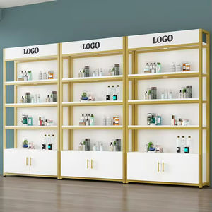 ชั้นวางเครื่องสำอางโลหะแบบกำหนดเอง ชั้นวางสินค้าซูเปอร์มาร์เก็ตสีขาว ตู้โชว์ร้านขายของชำ <span class=keywords><strong>วิธี</strong></span>ทำชั้นวางซูเปอร์มาร์เก็ต - Product Image 4