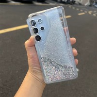 Casing HP Transparan Lembut TPU PC dengan Glitter Pasir Mewah untuk Samsung Galaxy S26 S25 S24 S23 S22 Plus Ultra A17