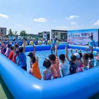 Aufblasbarer PVC-Pool Geeignet für Kinder und Erwachsene Tragbarer Outdoor-Pool mit Einfachem Aufbau und Auslaufsicherem Design