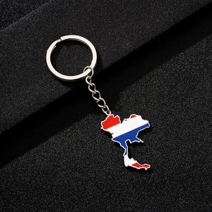 Thời Trang Hot Bán Retro Phong Cách Dân tộc Thép Không Gỉ Thái Lan Bản Đồ Cờ Mặt Dây Chuyền Keychain <span class=keywords><strong>Top</strong></span> Người Bán UV Kim Loại <span class=keywords><strong>Keyring</strong></span> Trang Trí - Product Image 3