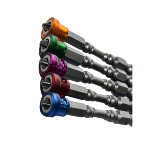 Jeu de 5 embouts de tournevis magnétiques Phillips PH2 65 mm en acier S2 haute dureté, embouts à chocs à tige hexagonale avec anneaux de couleur - Product Image 2