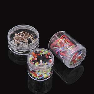<b>Empty</b> Round Plastic Containers 5-7 Cm Sealed Storage <b>Boxes</b> For Jewelry And Small Items Travel Size Cosmetic Sample Holders - Product Image 1