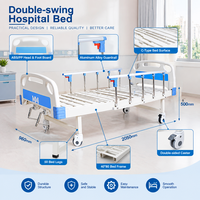 Lit médical à cadre en acier 40x80 avec barrière latérale en alliage d'aluminium en forme de C et roulettes double face pour usage en maison de retraite et soins infirmiers