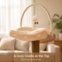 Arbre à chat intégré en gros, mobilier créatif pour animaux de compagnie peu encombrant avec lit pour chat capsule spatiale et plateforme de repos pour la maison