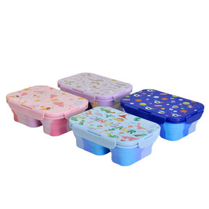 Tái Sử Dụng Silicone <span class=keywords><strong>Ice</strong></span> <span class=keywords><strong>Cream</strong></span> Bento Hộp Container 2 Ngăn Silikon Thực Phẩm Hộp Rò Rỉ Bằng Chứng Đóng Mở Hộp Ăn Trưa Cho Trẻ Em - Product Image 1