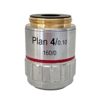 Objectif de Microscope achromatique, lentille d'objectif pour microscope biologique métalique, 4x10x20x40x50x