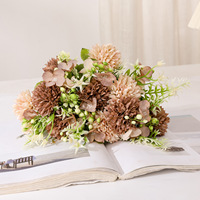 Bouquet de fleurs artificielles en chrysanthèmes, bouquet de fleurs en soie, décoration pour la maison et les mariages