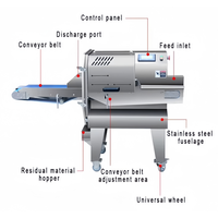 Machine à trancher la viande cuite à commande intelligente, machine à découper le bœuf précuit, trancheuse de 1 mm pour saucisses, fromage, jambon, bacon, dinde