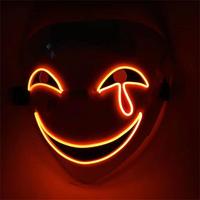Masque de lumière LED en PVC de haute qualité Accessoires de costumes de conception unique pour les fêtes d'halloween Masque de maquillage dominant