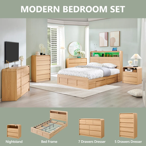Bedroom Furniture Solid Wood <b>High</b> Quality OEM Nightstand Home Furniture Vietnam Modern Living Room 2 Drawers Durable MD08 - Product Image 6