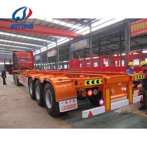 Semi-<span class=keywords><strong>remorque</strong></span> squelette à 3 essieux de 40 pieds pour conteneurs maritimes avec plateau et roues - Product Image 4