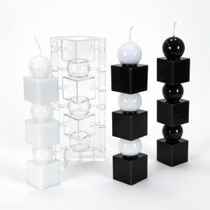 Juego de Moldes para Velas Geométricas de Esfera y Cubo, Molde de Acrílico para Hacer Velas, Herramienta de Decoración DIY - Product Image 1