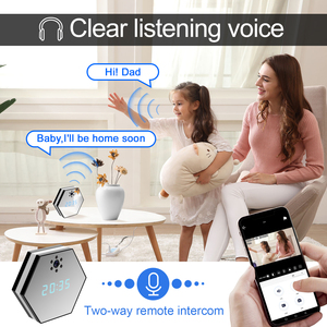 Hầu hết thời trang không dây kỹ thuật số bảo mẫu bàn tường WIFI CCTV bảng báo động Kim Cương Phong cách đồng hồ máy ảnh Z17 với tầm nhìn ban đêm - Product Image 2