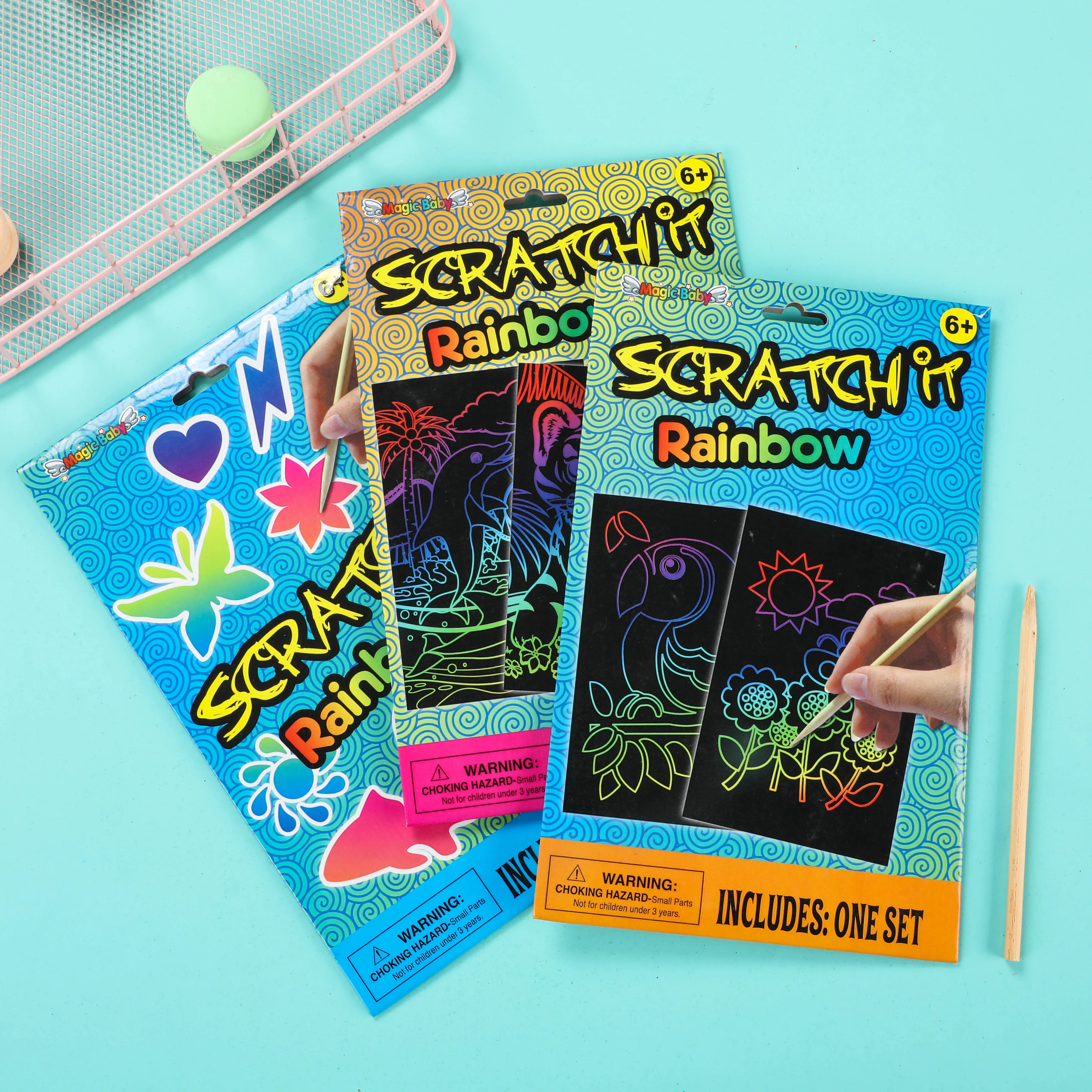 Scratch Art Set, Graffi set, Graffi Arcobaleno Arte Set