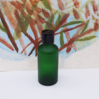 Flacon sérum vert givré en verre, de 15ml, avec couvercle compte-gouttes or, 10 ml