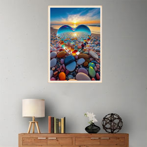 Kit di pittura a diamante 5D su misura pietre sulla spiaggia di alta qualità pittura a diamante immagine decorazione per la casa - Product Image 2