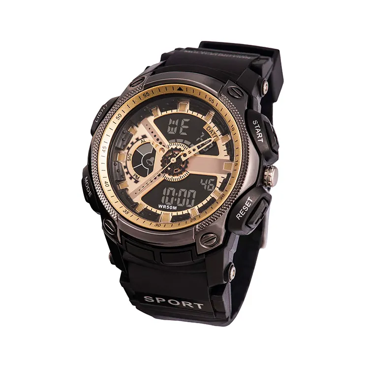 Dual Time Watch Outdoor Sports 50M Waterproof Electronic Watches Alarm Clock 12/24 H Stopwatch Calendar Boy Girl Wristwatch