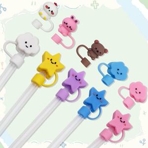 จุกปิดหลอดพลาสติกขนาด 10 มม. แบบขายส่ง รูปดอกไม้น่ารัก 3 มิติ ป้องกันฝุ่น สำหรับแก้วน้ำ อุปกรณ์เครื่องดื่ม - Product Image 2