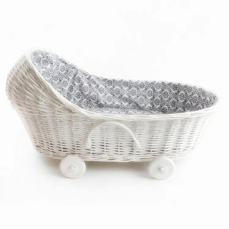 2021 Hot Sale Hand Woven Moses Changing Basket Wicker Baby Moses Basket Customized