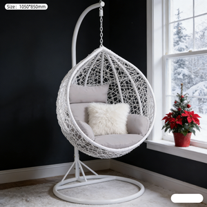 Fauteuil <span class=keywords><strong>suspendu</strong></span> en macramé Egg Rocking Chair, balançoire Ikean, balançoire automatique à deux places pour adultes, <span class=keywords><strong>hamac</strong></span> de véranda, balançoire <span class=keywords><strong>cocon</strong></span> - Product Image 5
