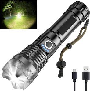 Lampes de poche LED portables d'urgence, étanches, super lumineuses, 1200 lumens, rechargeables par USB, vente en gros - Product Image 1