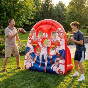Giant <b>Inflatable</b> Football Toss <b>Game</b>, 6FT <b>Inflatable</b> Target with 5 Holes, Indoor Outdoor Family Sports Toy for Kids & Adults - Product Image 5