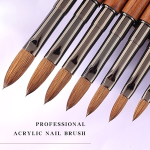 Pincel de Uñas Ovalado Hecho a Mano de Pelo Kolinsky de Alta Calidad con Logotipo Personalizado, Mango de Madera 100% Kolinsky Real, para Uñas de Metal, Nylon y Acrílico - Product Image 2