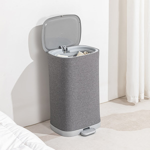 Fabric Pedal Storage Bucket With Lid Rectangle Non Woven Fabric Eco Friendly Clothing Organizer Laundry <b>Basket</b> For Home Use - Product Image 1