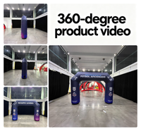 Arco Inflable Publicitario Personalizado con Pancarta, Arco Inflable Impermeable de Oxford para Línea de Salida y Meta, Arco Inflable para Eventos