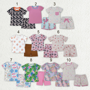 Conjunto de Pantalones Cortos para Niñas al por Mayor, Camisetas de Manga Corta con Estampados Lindos y a la Moda, Conjuntos de Verano - Product Image 1