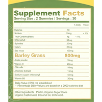 Gummies personnalisées à base d'herbe d'orge et de vitamine C – Prix usine OEM/ODM – Complément alimentaire pour la santé intestinale