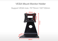 Support de moniteur de bureau, Support de rehausseur d'affichage LCD LED de bureau, Angles réglables, Support en acier VESA 75x75mm/100x100mm
